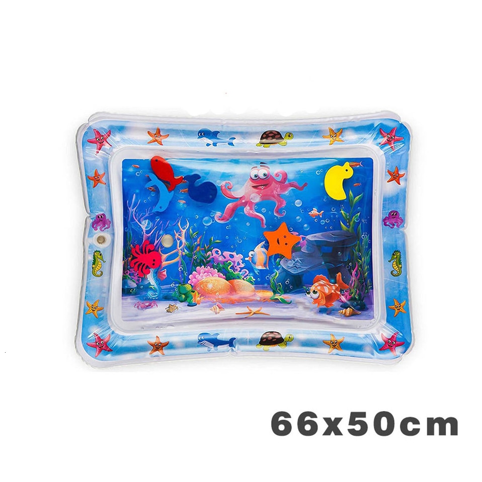 Baby Water Playing Mat Inflatable Aquarium Tummy Time Toy Water Cushion Infants Toddlers Water Fill Prostrate Water Mat Pad